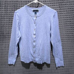 Powder Blue Button Cardigan Sweater SzM Soft Clean Girl Preppy Old Money Y2K 90s